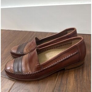 Vintage Giorgio Brutini Le Glove Leather Loafer Shoes Men's 9D Patchwork Brown
